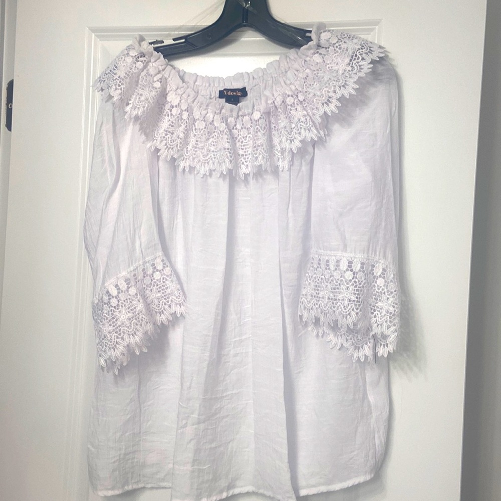 Off the shoulder white vacation top